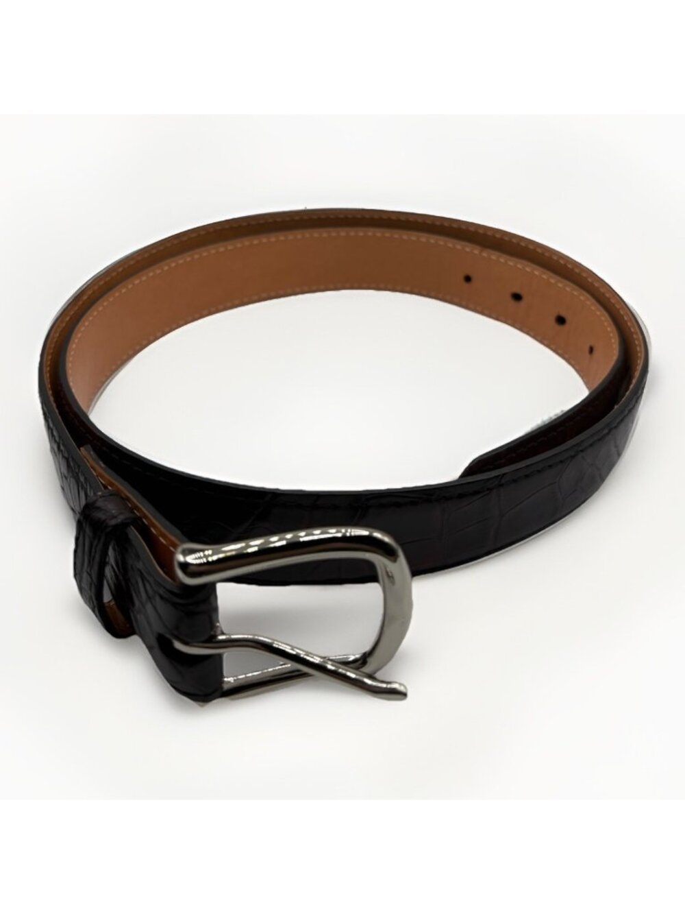 Tecovas Men’s Genuine Leather Nile Crocodile  Black Cherry Belt 40